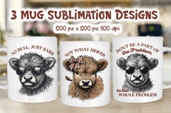Sassy Cow Mug Wrap PNG | Funny Highland Sublimation Product Image 1