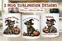 Halloween Cow Mug Wrap PNG | Witchy Highland Design Product Image 1