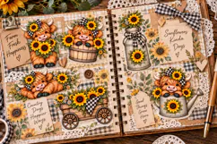 Highland Cow Sunflower Sticker Printable Product Image 2