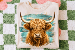 Highland Cow Png, Rustic Farmhouse Sublimation Design Product Image 2