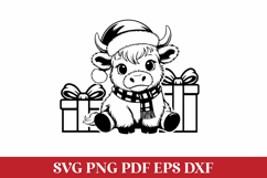 Highland Cow with Christmas Presents Product Image 1