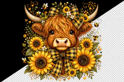 Highland cow tumbler, mug wrap, clipart sublimation design Product Image 2