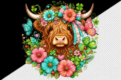 Highland cow tumbler, mug wrap, clipart sublimation design Product Image 2