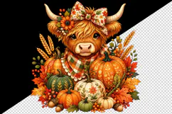 Highland cow tumbler, mug wrap, clipart sublimation design Product Image 2