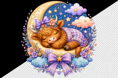 Highland cow tumbler, mug wrap, clipart sublimation design Product Image 2