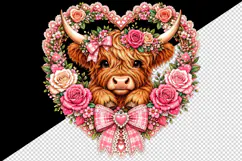 Highland cow tumbler, mug wrap, clipart sublimation design Product Image 2