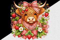 Highland cow tumbler, mug wrap, clipart sublimation design Product Image 2