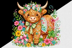 Highland cow tumbler, mug wrap, clipart sublimation design Product Image 2
