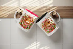 Highland cow tumbler, mug wrap, clipart sublimation design Product Image 3