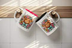 Highland cow tumbler, mug wrap, clipart sublimation design Product Image 3