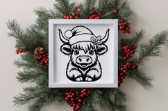 Christmas Highland Cow with Santa Hat Product Image 2