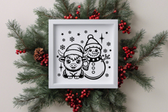 Christmas Highland Cow with Snowman Product Image 2