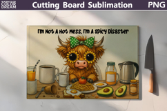 Funny Highland Cow Cutting Board | Kitchen Cutting Board Product Image 3
