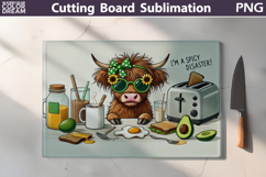 Funny Highland Cow Cutting Board | Kitchen Cutting Board Product Image 5