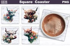 Farm Animals Square Coaster | Animals Flowers Coaster Product Image 7