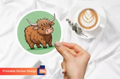 Highland Cow Sticker, Highland Cow Art, Animal Sticker Product Image 1