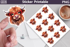 Highland Cow Sticker | Cute Animal Sticker Product Image 1