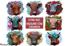 Highland Cow PNG Bundle | Western T-shirt Sublimation Design Product Image 1