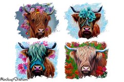 Highland Cow PNG Bundle | Western T-shirt Sublimation Design Product Image 2