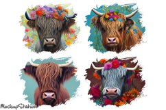 Highland Cow PNG Bundle | Western T-shirt Sublimation Design Product Image 3