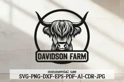 Highland Cow Name Sign SVG | Laser Cut File, Wood Sign Svg Product Image 4