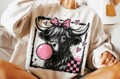 Highland Cow Valentine's Day PNG, Be Mine, Xoxo Png, Love Product Image 2