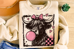 Highland Cow Valentine's Day PNG, Be Mine, Xoxo Png, Love Product Image 3