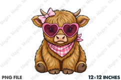 Highland Cow Valentine Png Product Image 1