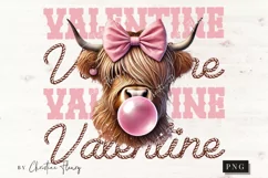 Western Highland Cow Valentine PNG, Valentines Day PNG Product Image 4