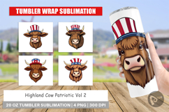 Tumbler Highland Cow Patriotic Product Image 1