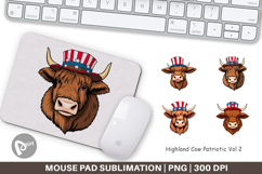 Mouse Pad Highland Cow Patriotic Product Image 1