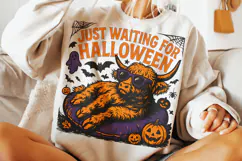 Just Waiting For Halloween PNG, Summer Halloween PNG, Cow Product Image 3