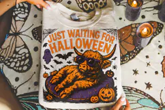 Just Waiting For Halloween PNG, Summer Halloween PNG, Cow Product Image 4