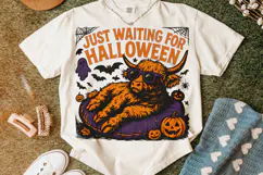 Just Waiting For Halloween PNG, Summer Halloween PNG, Cow Product Image 5
