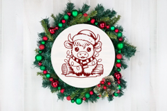 Christmas Highland Cow with Christmas Lights Product Image 3