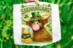 Shenanigans Highland Cow St Patrick's Day PNG, Lucky Day PNG Product Image 7