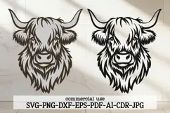 Highland Cow SVG, Laser Cut File, Farmhouse Wall Art, Cricut Product Image 1