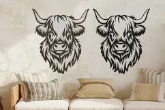 Highland Cow SVG, Laser Cut File, Farmhouse Wall Art, Cricut Product Image 2