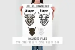Highland Cow SVG, Laser Cut File, Farmhouse Wall Art, Cricut Product Image 3
