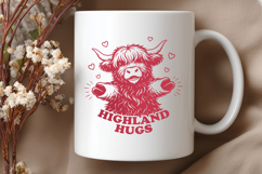 Highland Hugs SVG | Cute Highland Cow Valentine Farm PNG Product Image 3
