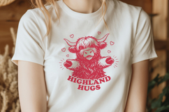 Highland Hugs SVG | Cute Highland Cow Valentine Farm PNG Product Image 2