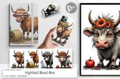 Digital Paper Highland Moo Product Image 1