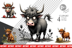 Highland Moo Clipart Product Image 1