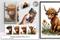 Digital Paper Highland Moo Product Image 1