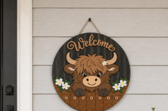 Highland Cow SVG Welcome Sign | Layered Laser Cut File Product Image 8
