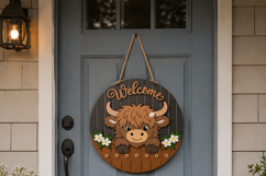 Highland Cow SVG Welcome Sign | Layered Laser Cut File Product Image 10