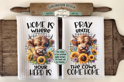 Highland Cow Kitchen Towel Bundle | 16 PNG Files Product Image 5