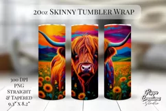 Highland Cow Tumbler Wrap - 20 oz Tumbler Wrap - Animal Wrap Product Image 1