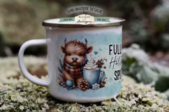 Highland Cow Holiday Spirit 11 &15 oz Mug Sublimation Design Product Image 3
