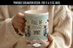 Highland Cow Holiday Spirit 11 &15 oz Mug Sublimation Design Product Image 2